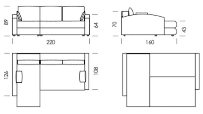 Диван угловой Лотос-2 схема